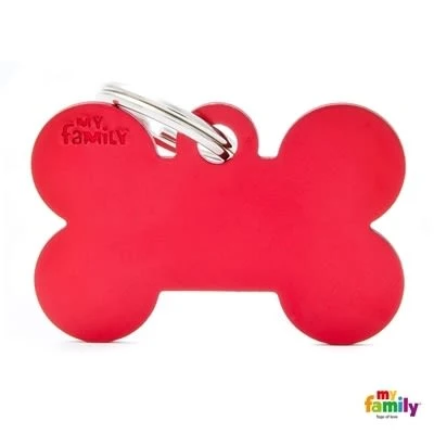 Top-Quality MyFamily Large Red Bone ID Dog Tag Professional