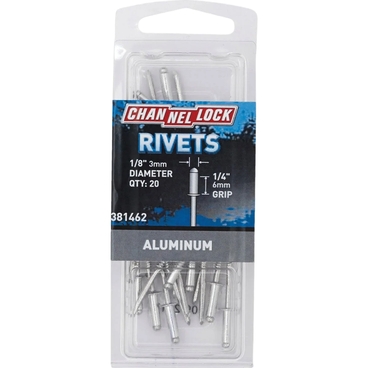 Dependable Channellock 1 8 In Diameter x 1 4 In Grip Aluminum Pop Rivets 20-Pack Clean