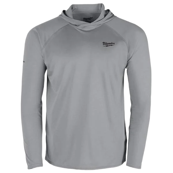 Refined Milwaukee WORKSKIN™ Hooded Sun Shirt - GRAY M Top-Quality