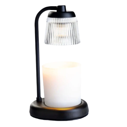 Minimalist Candle Warmers Fluted Glass Black Candle Warmer Lamp Reusable