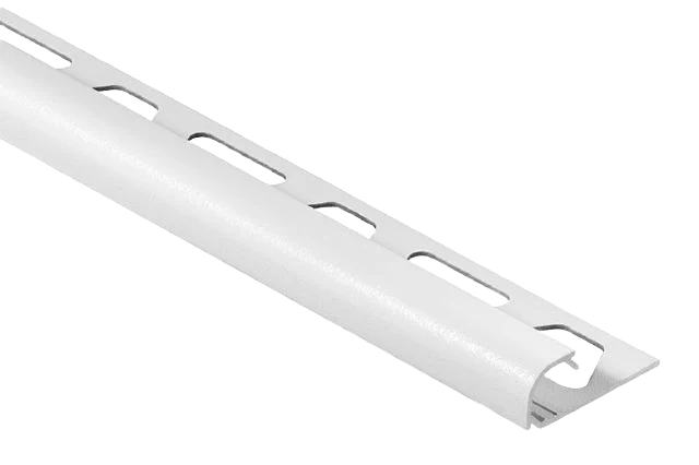 Trendy Schluter Matte White RONDEC Bullnose Aluminum Trim 3 8 x 8' 2.5 Efficient