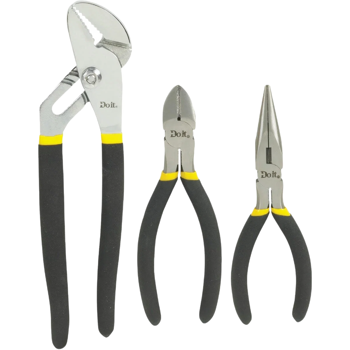 Luxury Do it 6 in. Long Nose Diagonal 10 in. Groove Joint Plier Set Elite