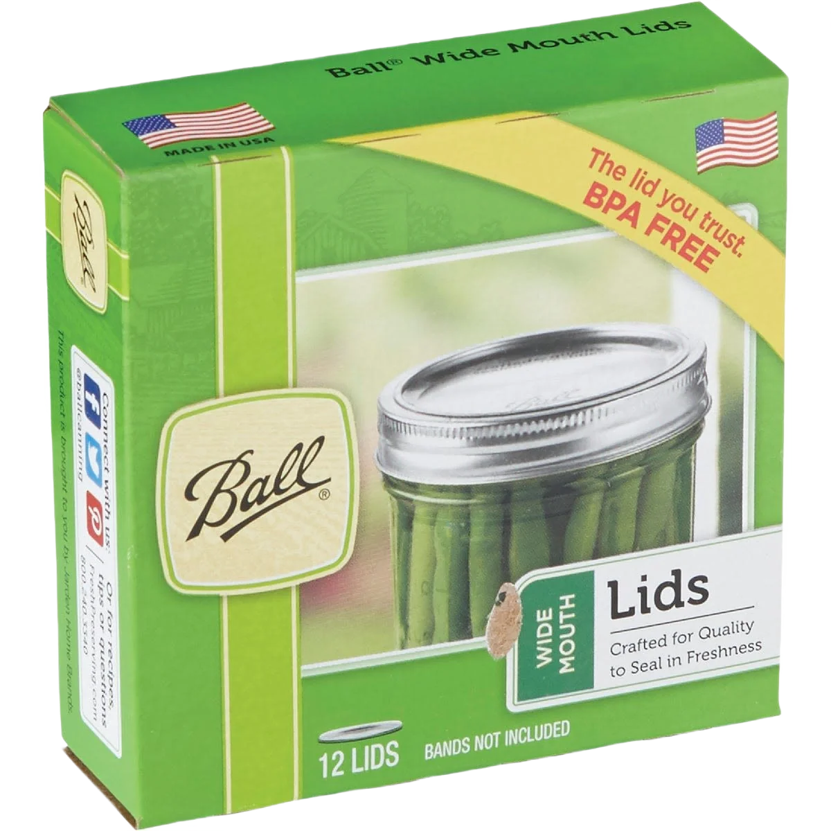 Fine Crafted Ball Wide Mouth Dome Canning Lids 12-Pack High-Grade