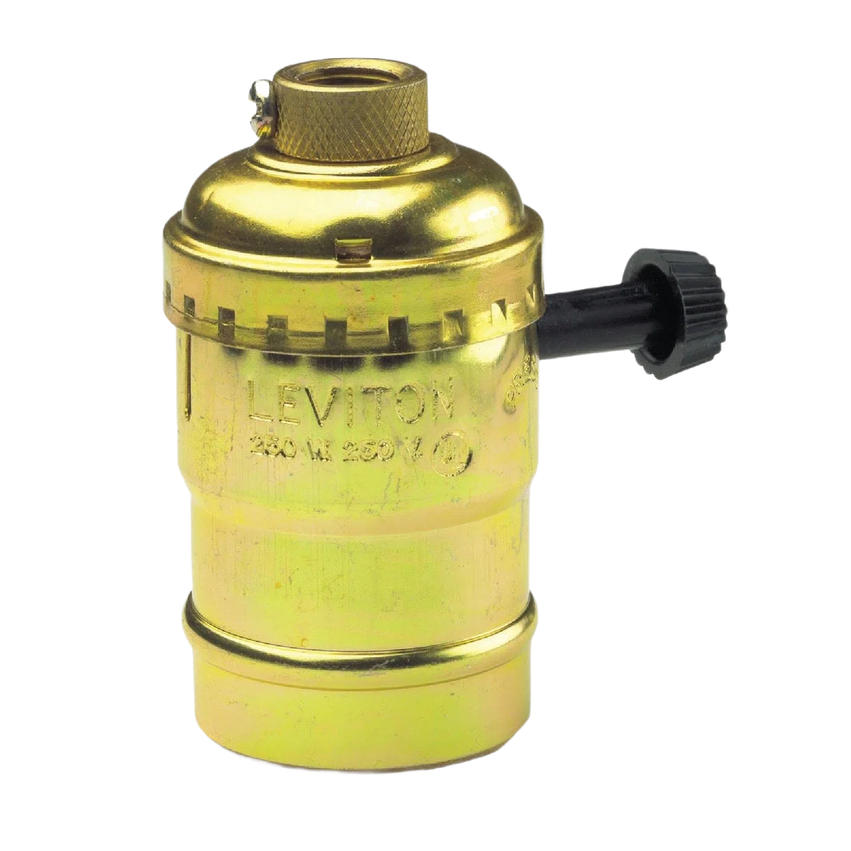 Practical Leviton Turn-Knob Medium Base Brass Double-Circuit Lamp Socket Refined