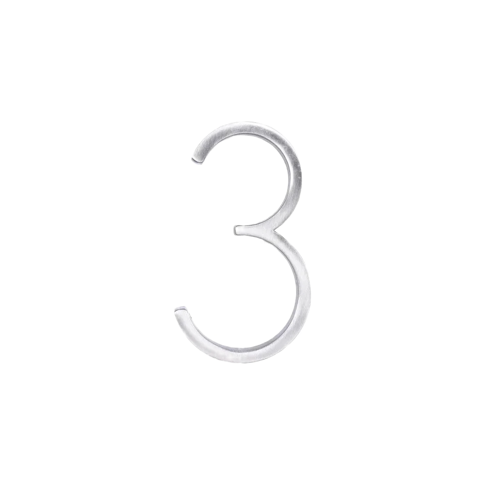 Premium Hillman Distinctions 5-In. Floating Mount Nickel House Number 3 Elegant