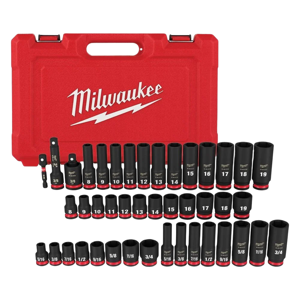Verified Milwaukee SHOCKWAVE™ Impact Duty™ 43-PC 3 8 Drive SAE Metric Deep 6 Point Sockets Fine Crafted