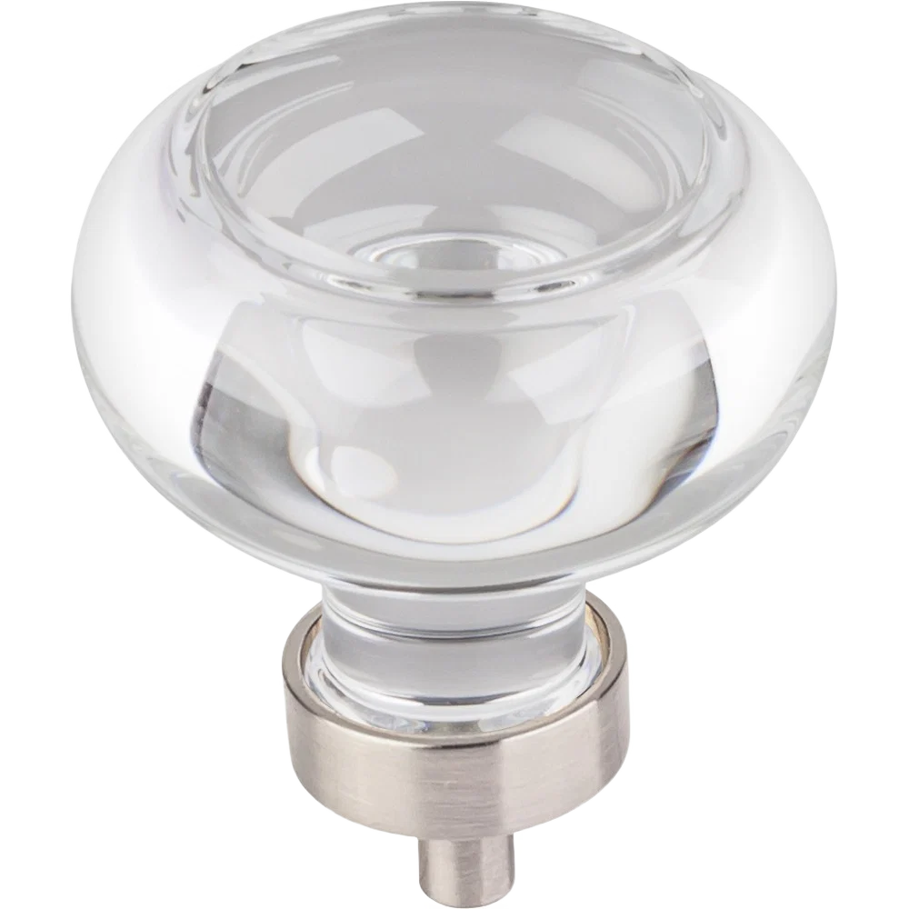 Selected Hardware Resources Glass Button Knob Satin Nickel Specialty