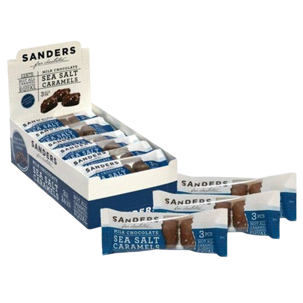 Soft Sanders Milk Chocolate Sea Salt Caramels 3 Pieces Authentic