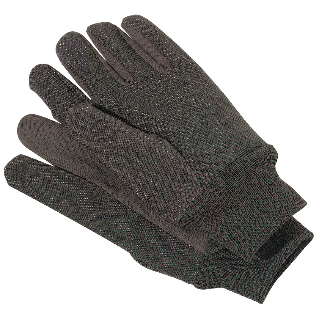 Luxury Do it Men's Large Brown PVC Grip Jersey Work Gloves Detailed