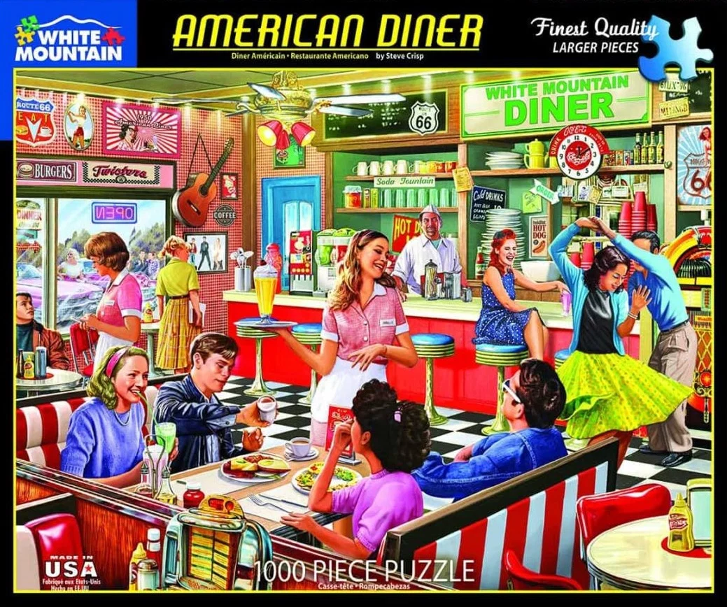 Consistent White Mountain American Diner 1 000 Piece Jigsaw Puzzle Certified
