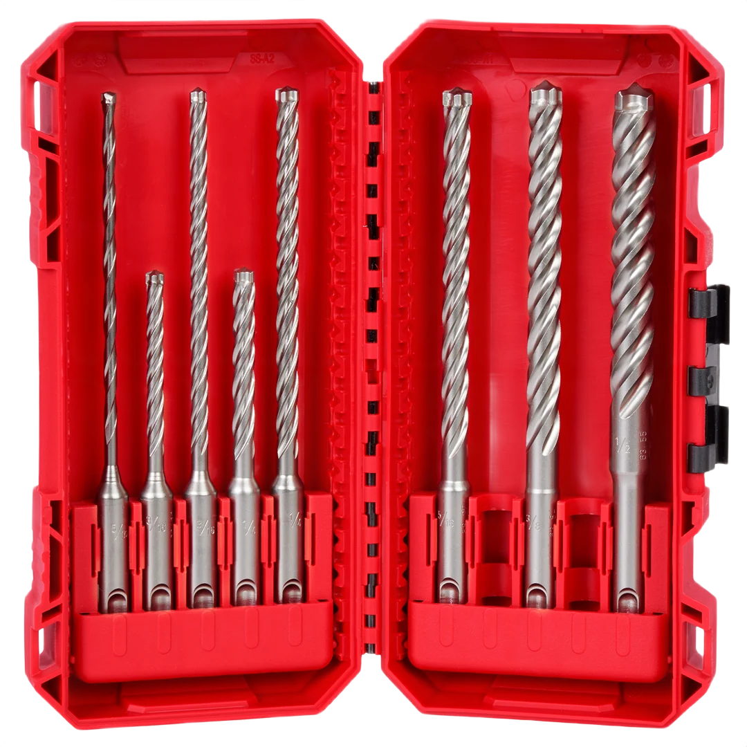Reliable Milwaukee SDS Plus MX4™ 4-Cutter Drill Bit Kit 8PC Authentic