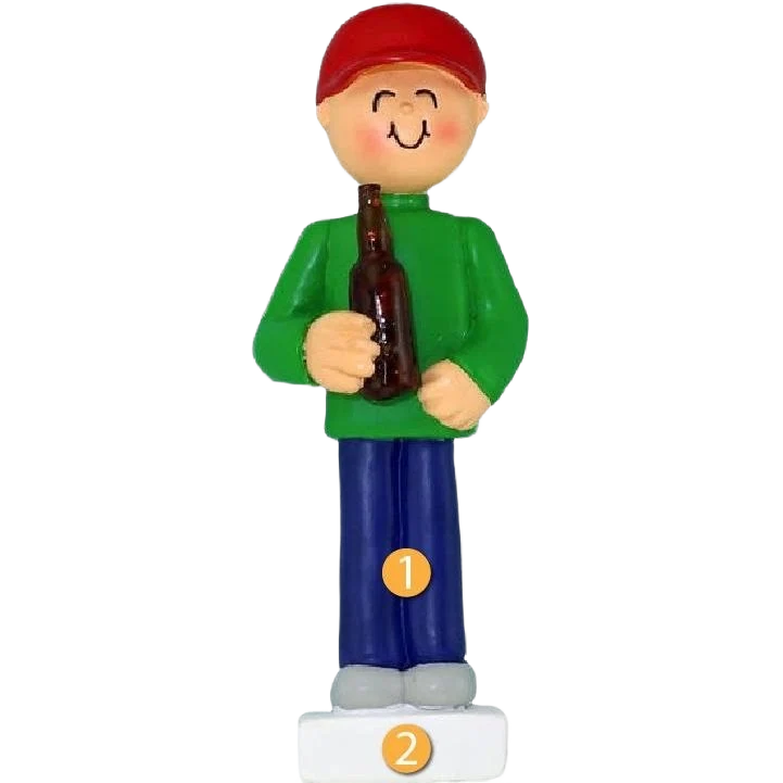 Premium Ornament Central Personalized Male Beer Lover Ornament Smart