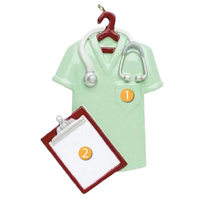 Clean Rudolph Me Personalized Green Scrubs Ornament