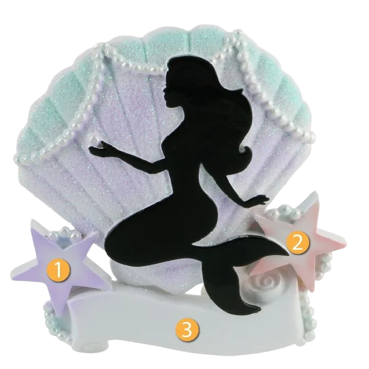 Verified PolarX Personalized Mermaid Silhouette Ornament Easy-to-Use