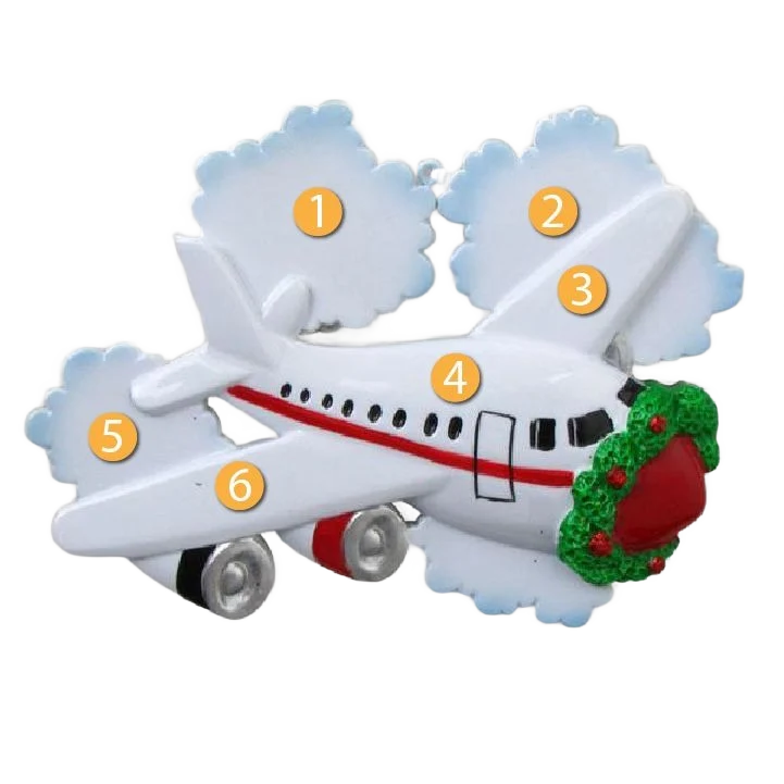 Dependable PolarX Personalized Plane in Clouds Ornament Minimalist