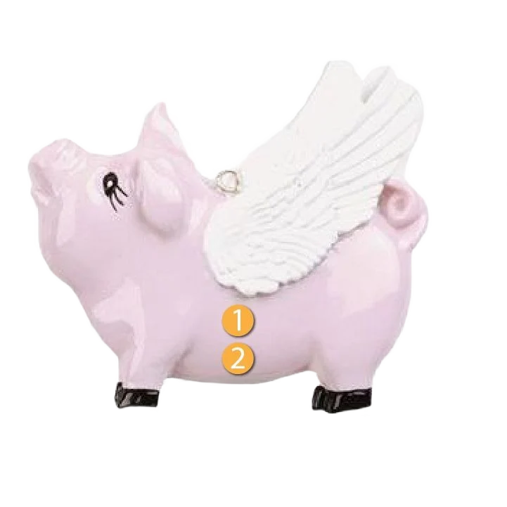 Breathable Rudolph Me Personalized Pig with Wings Ornament Lightweight