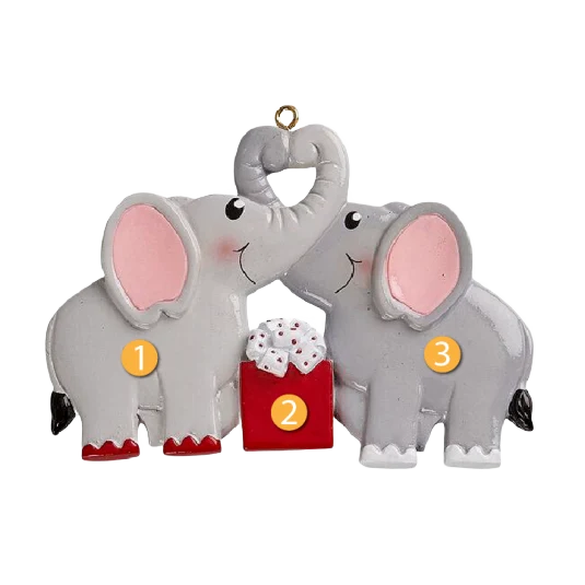 Fine Rudolph Me Personalized Elephant Couple Ornament Reusable