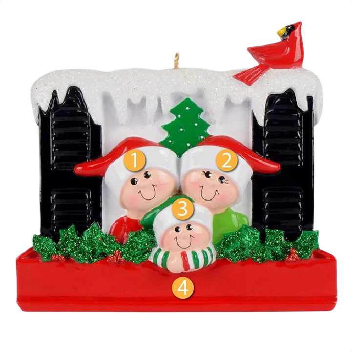 Dependable Rudolph Me Personalized Family of 3 in Window Ornament Optimized