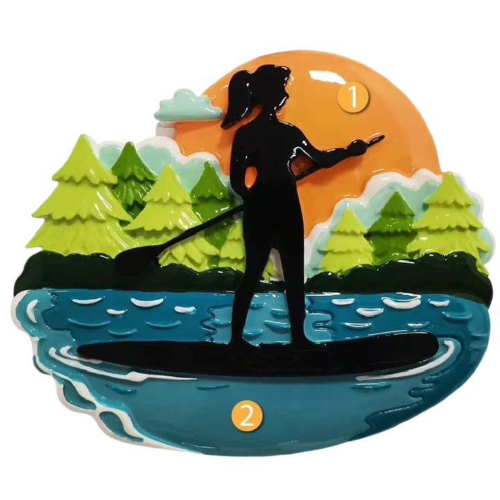 Prestigious PolarX Personalized Female Paddle Boarder Ornament Unique