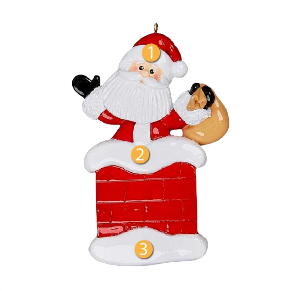 Refined Rudolph Me Personalized Santa in Chimney Ornament Easy-to-Use
