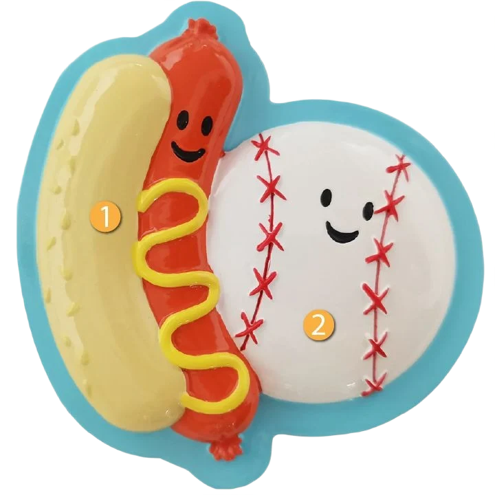 Certified PolarX Personalized Hot Dogs Baseball Ornament High-Quality