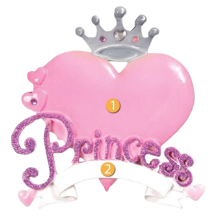 Elegant PolarX Personalized Princess Heart Ornament Reusable