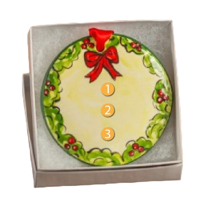 Dependable Nola Watkins Collection Personalized Wreath with Red Bow Ornament Eco-Friendly