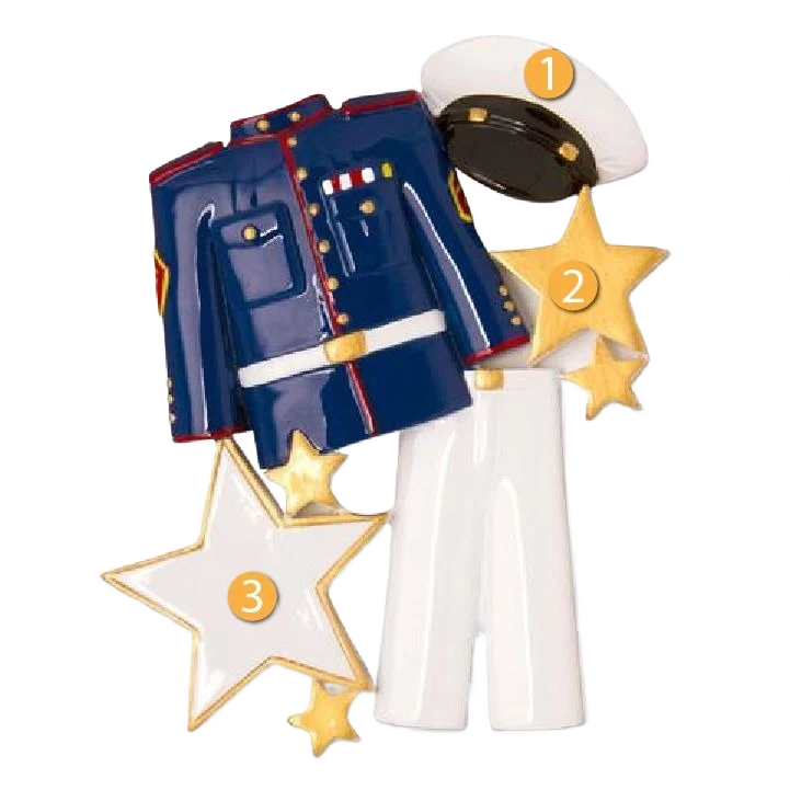 Safe PolarX Personalized Armed Forces Uniform Ornament Smooth
