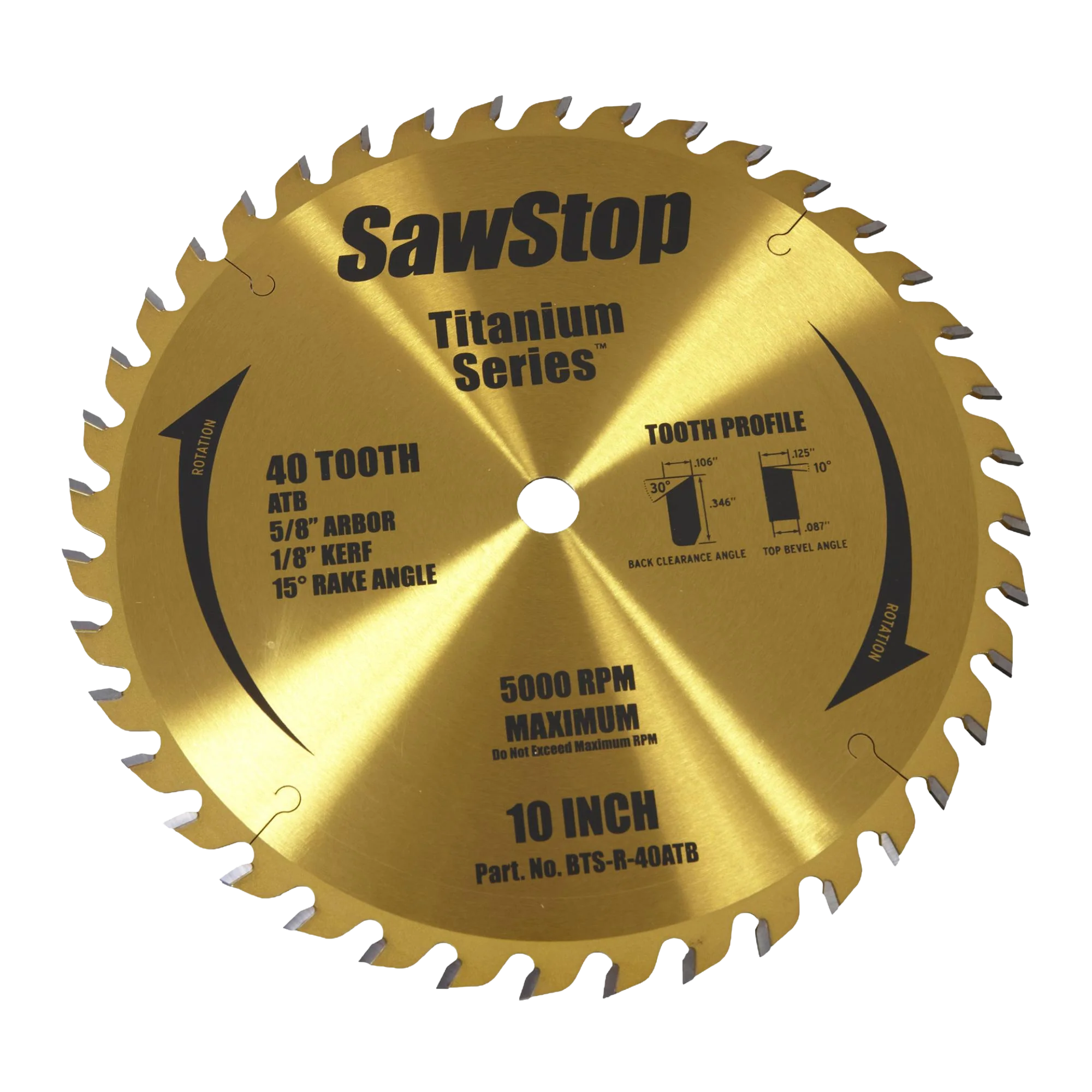 Optimized SawStop 10 40-Tooth Saw Blade Elite