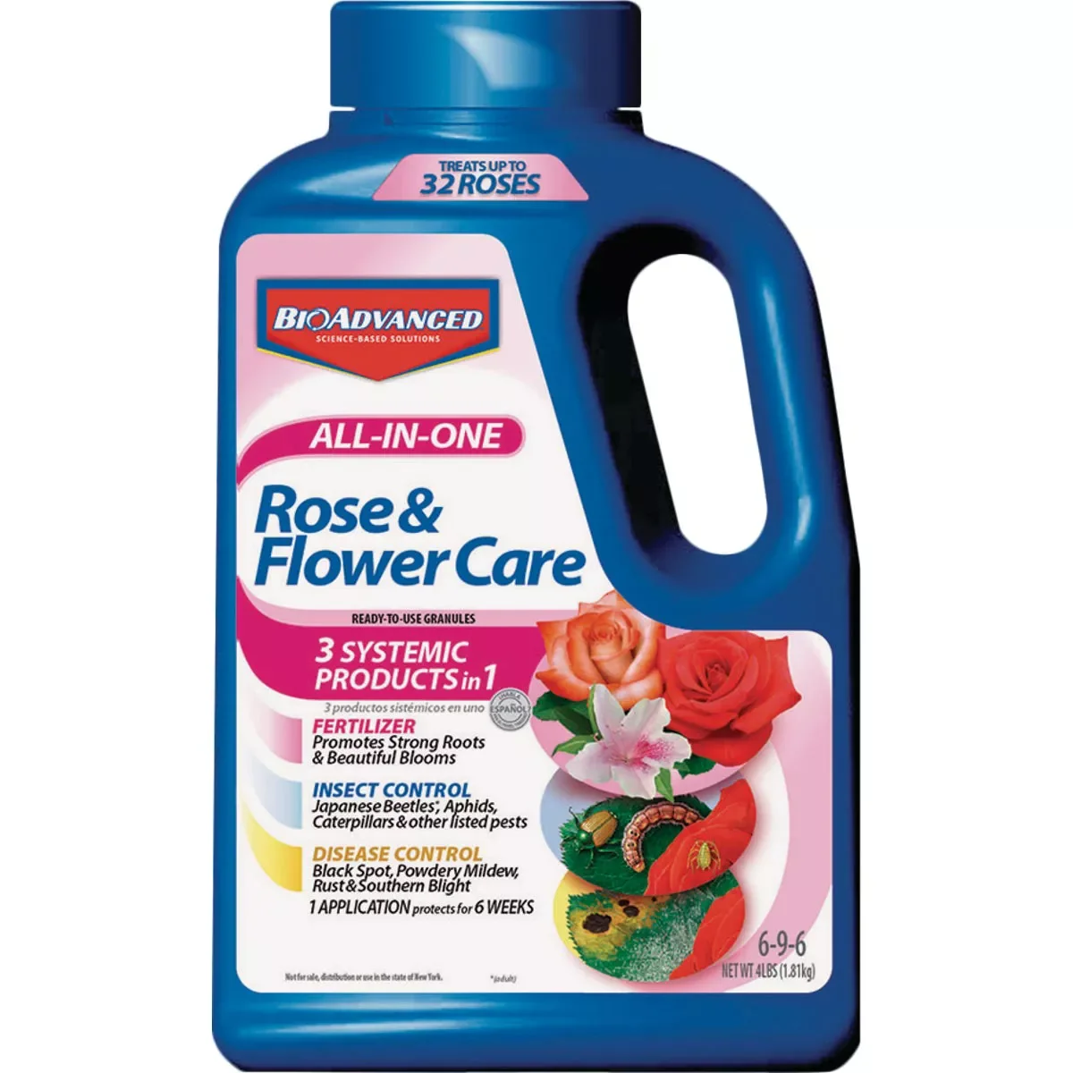 High-Grade BioAdvanced 4 Lb. 6-9-6 Rose Flower Care Dry Plant Food Prestigious