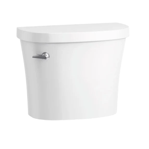 Durable Kohler White Kingston Toilet Tank with Left Hand Lever 1.28 GPF Natural