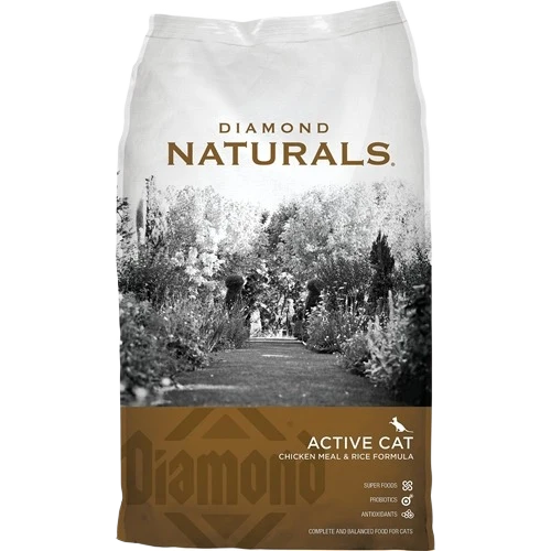 Quality Diamond Naturals Active Cat Chicken Meal and Rice Dry Cat Food 6 lbs. Elegant