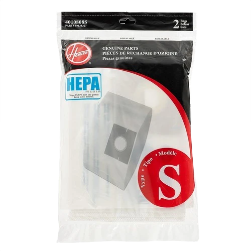 Soft Hoover Type S HEPA Vacuum Bag 2-Pack Certified