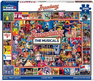 Contemporary White Mountain Puzzles Broadway Puzzle 1000 Piece Authentic