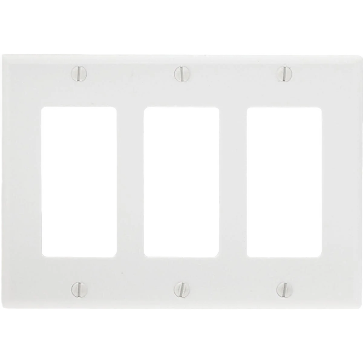 Classic Leviton Decora 3-Gang White Smooth Plastic Rocker Decorator Wall Plate High-Grade