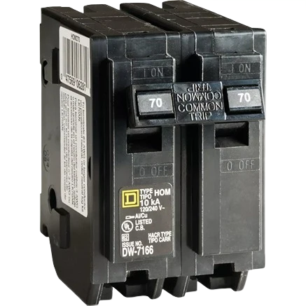Next-Generation Square D Homeline 70A Double-Pole Standard Trip Circuit Breaker Official
