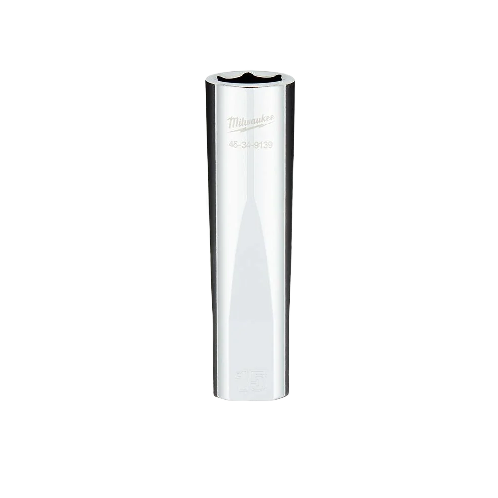 World-Class Milwaukee 1 2 Drive 15-mm Deep Socket w FOUR FLAT™ Sides Practical