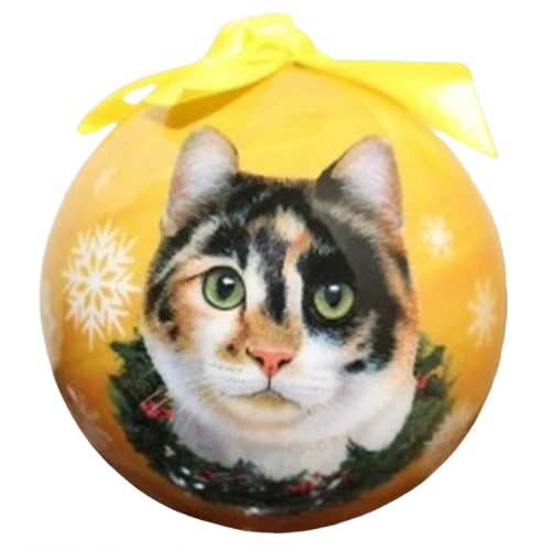 Flexible E S Pets Calico Cat Christmas Ball Ornament Official
