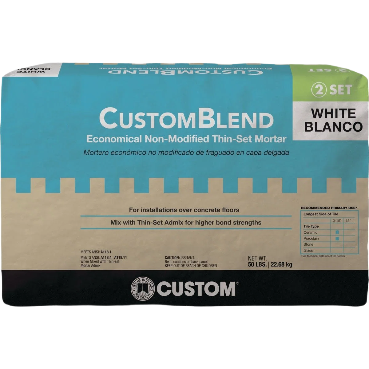 Proven Custom Building Products Custom-Blend Thin-Set White Mortar Mix 50 lb. Outstanding