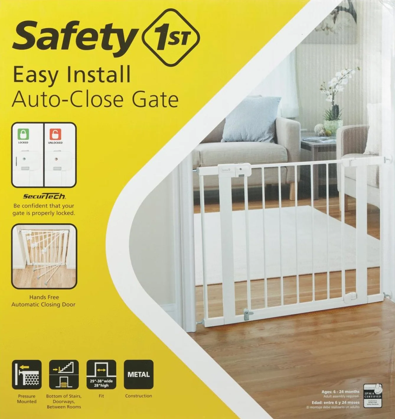 Solid Safety 1st Easy Install Auto-Close Safety Gate Relaxed