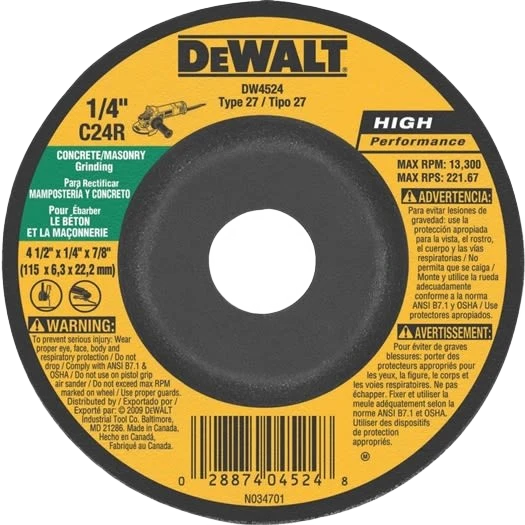 Expertly Made DEWALT 4-1 2 x 1 4 x 7 8 Type 27 Masonry Grinding Wheel Advanced