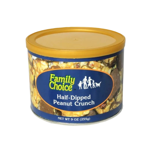 Top-Quality Family Choice Half-Dipped Peanut Crunch Squares 9 oz. High-End