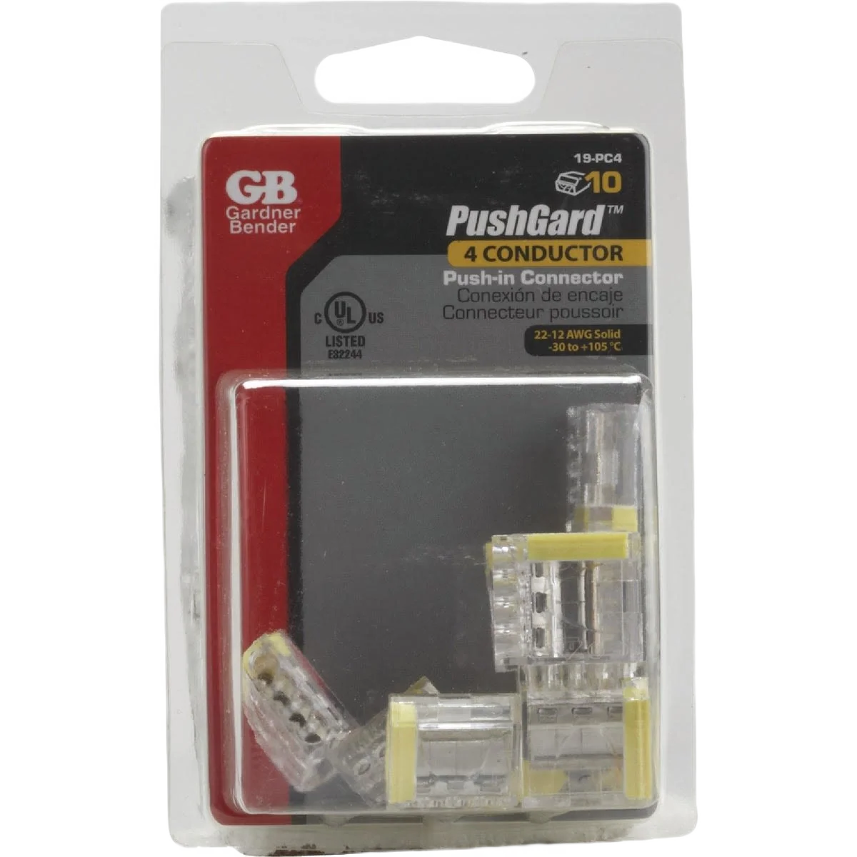 Premium Material Gardner Bender Pushgard 4-Port 600V Push-In Connector 10-Pack High-End