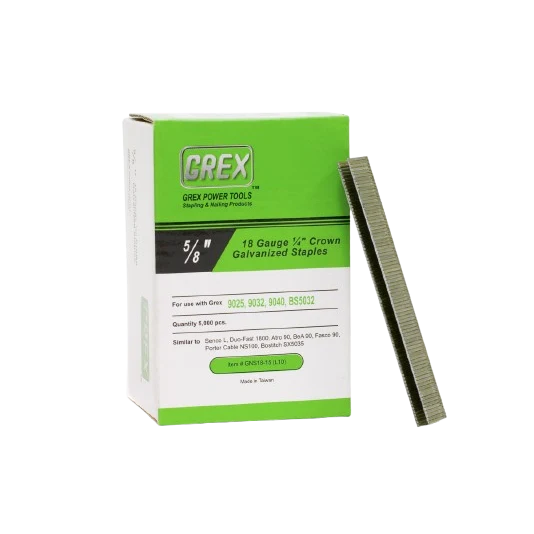 Consistent Grex GNS18 18 Gauge Galvanized Staples 1 4 in. Crown x 5 8 in. 5M Original Design