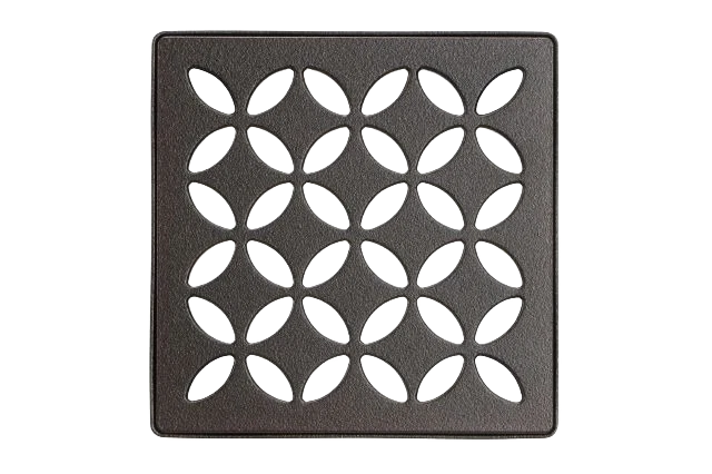 Safe Schluter KERDI-DRAIN 4 Bronze Square Floral Grate Kit Clean