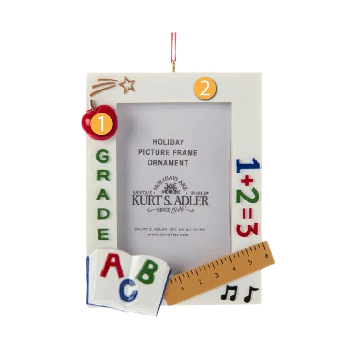 Unique Kurt S. Adler Personalized Grade School Picture Frame Ornament High-End
