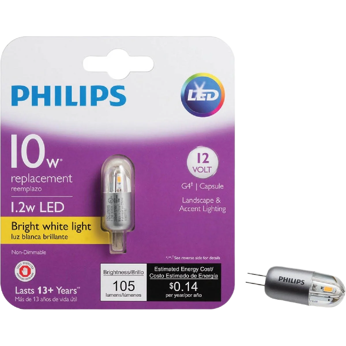 Responsible Philips T3 Bi-Pin LED Landscape Low Voltage Light Bulb Elite