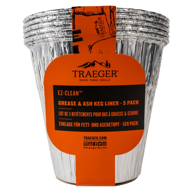 Healthy Traeger EZ-Clean Disposable Grease Ash Keg Liners 5 Pack Eco-Friendly