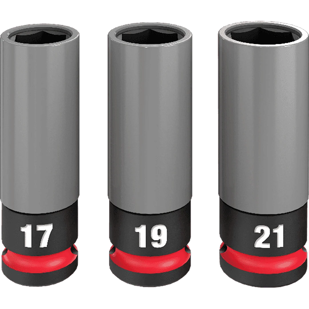 Original Milwaukee SHOCKWAVE Impact Duty™ 1 2 Drive Metric 3PC Lug Nut Wheel Socket Set Safe