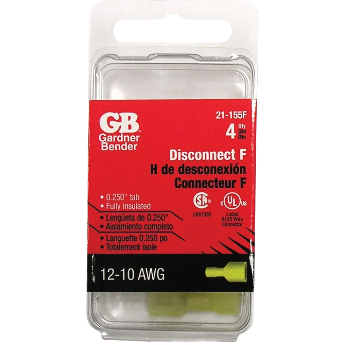 Effective Gardner Bender 12 to 10 AWG Yellow Fully-Insulated Female Disconnect 4-Pack High-Grade